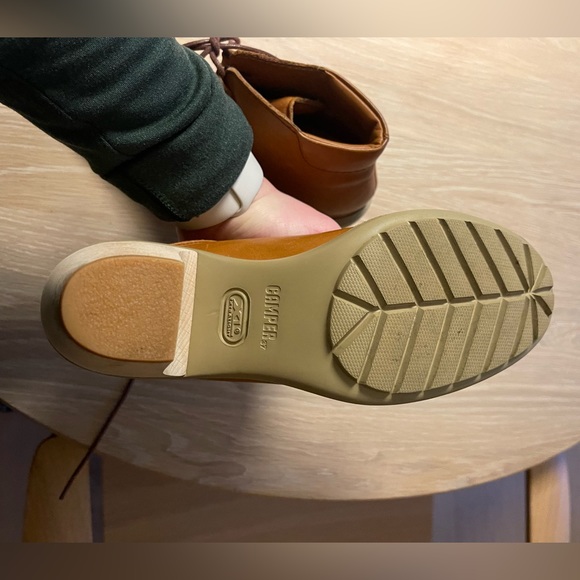 Camper cognac leather heeled hiking boots size 37 - Picture 6 of 6